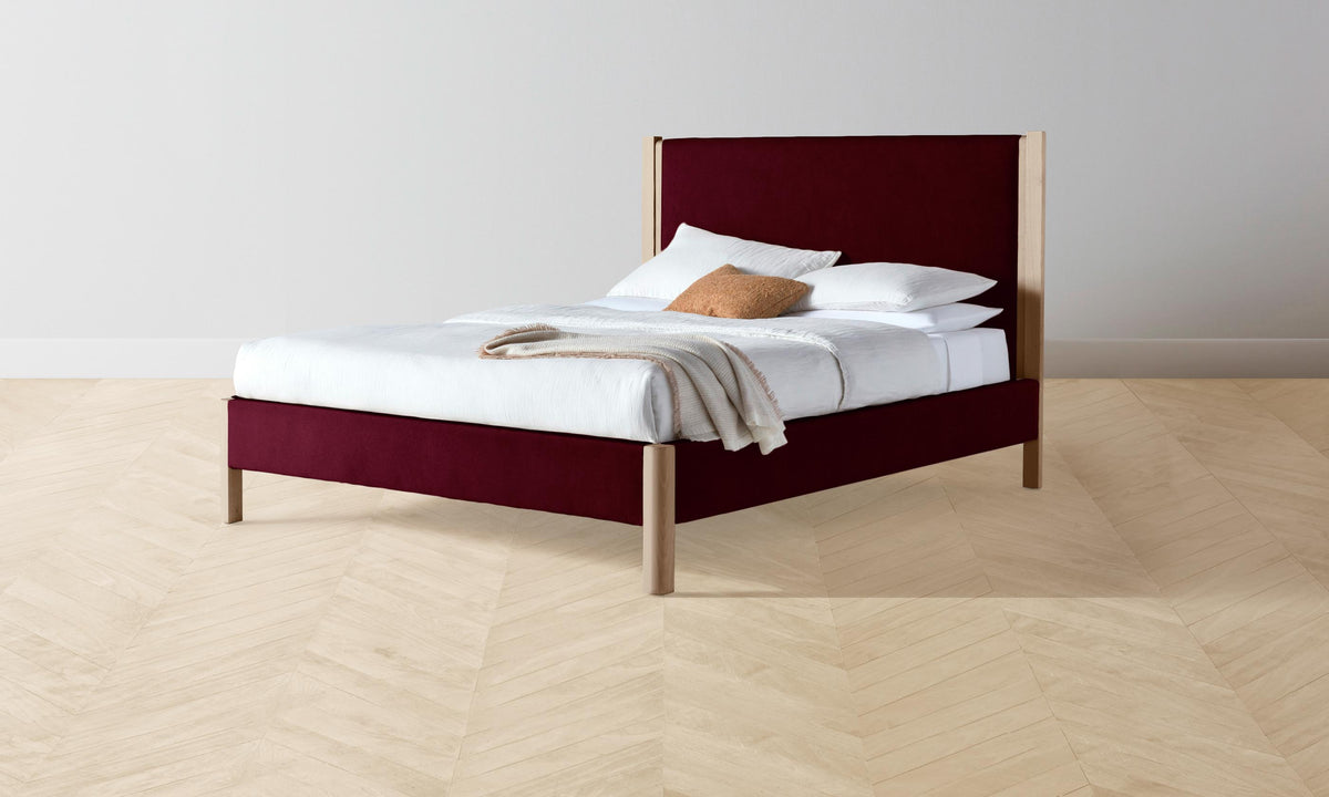 The Thompson Bed - Mohair Crimson