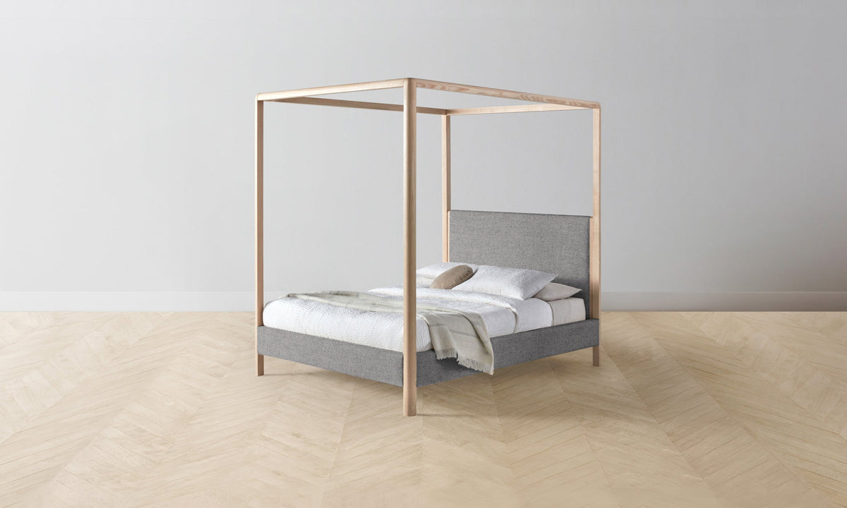 The Thompson Canopy Bed - Italian Brushed Wool Moon