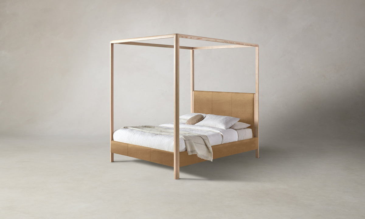 The Thompson Canopy Bed - Nubuck Leather Rye