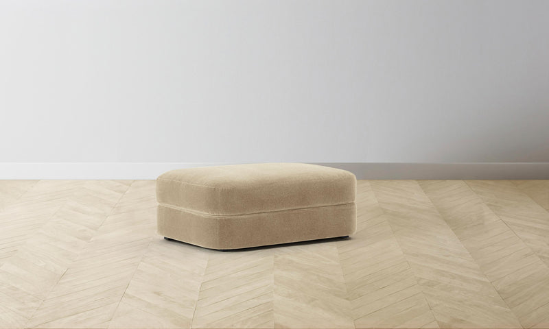 The Varick Ottoman - Mohair Almond
