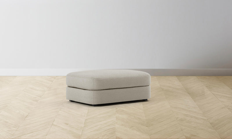The Varick Ottoman - Performance Linen Weave Beige