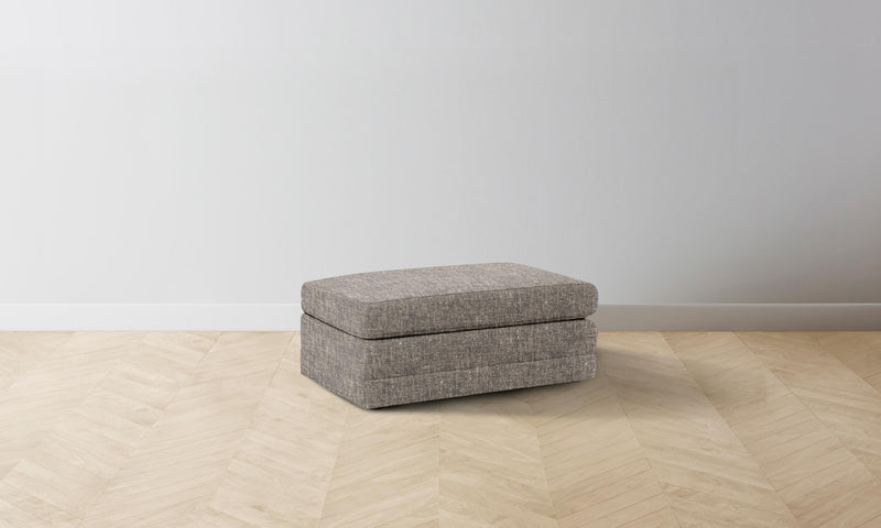 The Warren Ottoman - Heritage Belgian Linen Carob