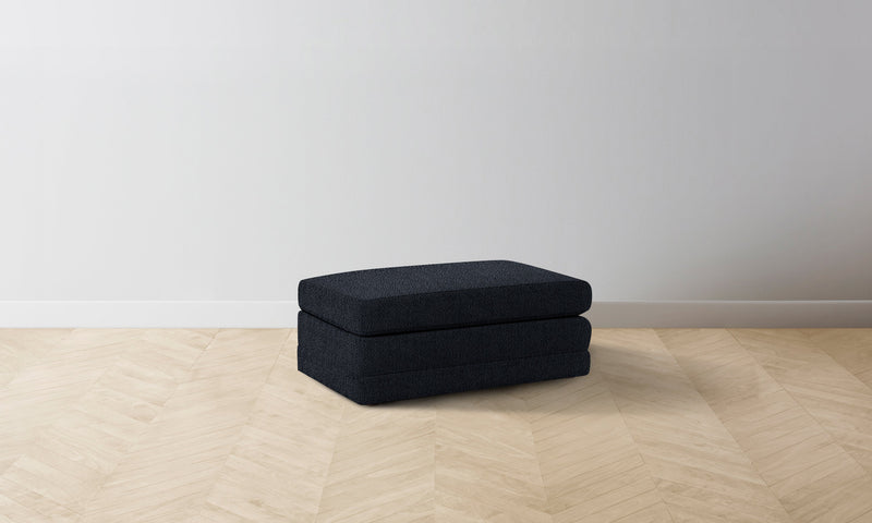 The Warren Ottoman - Performance Textural Weave Marina