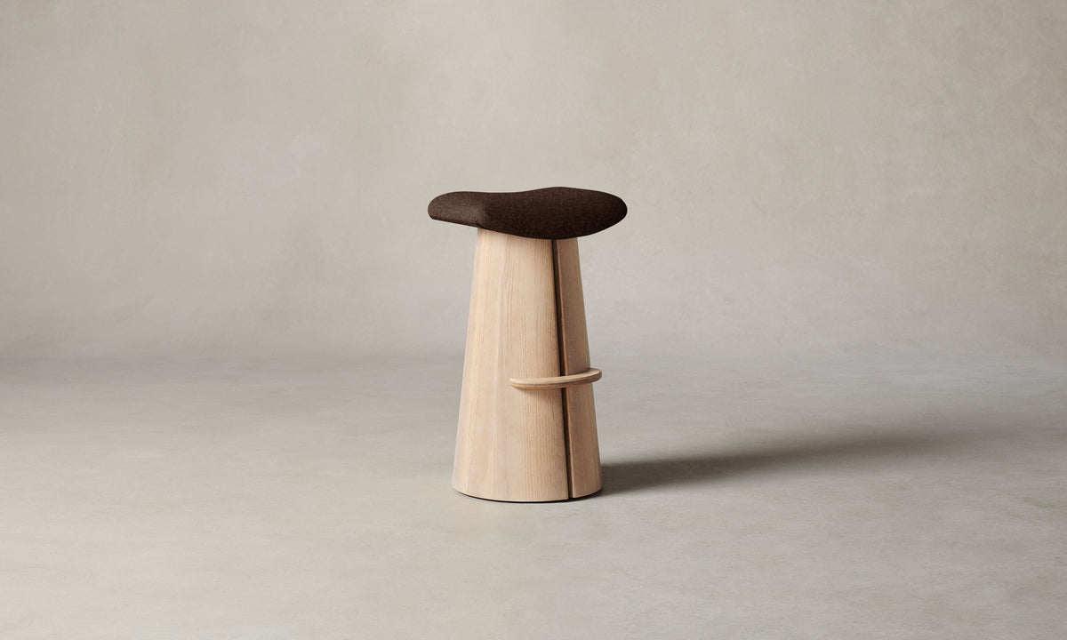 The Weston Bar & Counter Stool - Italian Brushed Wool Cocoa